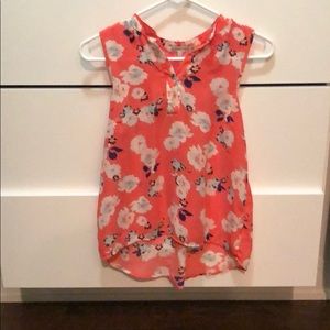 Pink floral top with lacy back